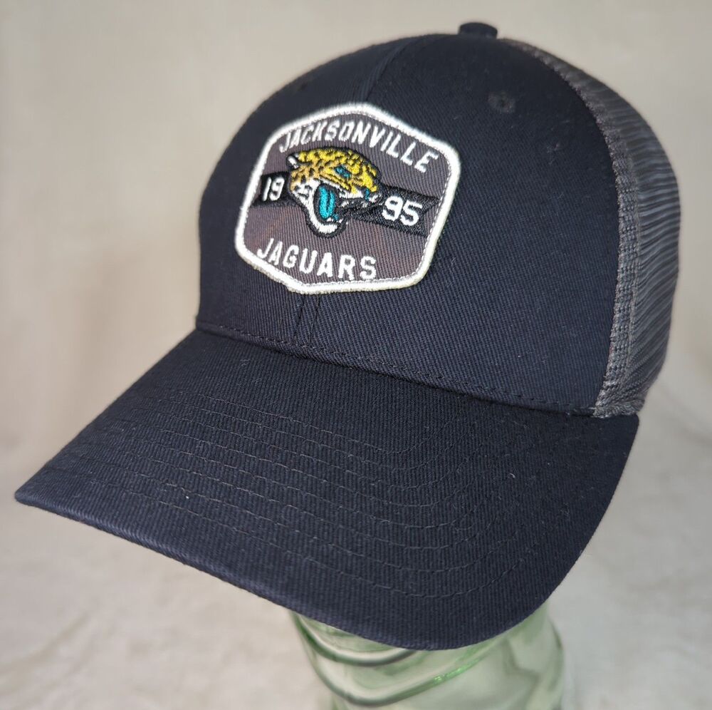 Jacksonville Jaguars Hat NFL Team Apparel 1995 Logo Patch Mesh Snapback Black